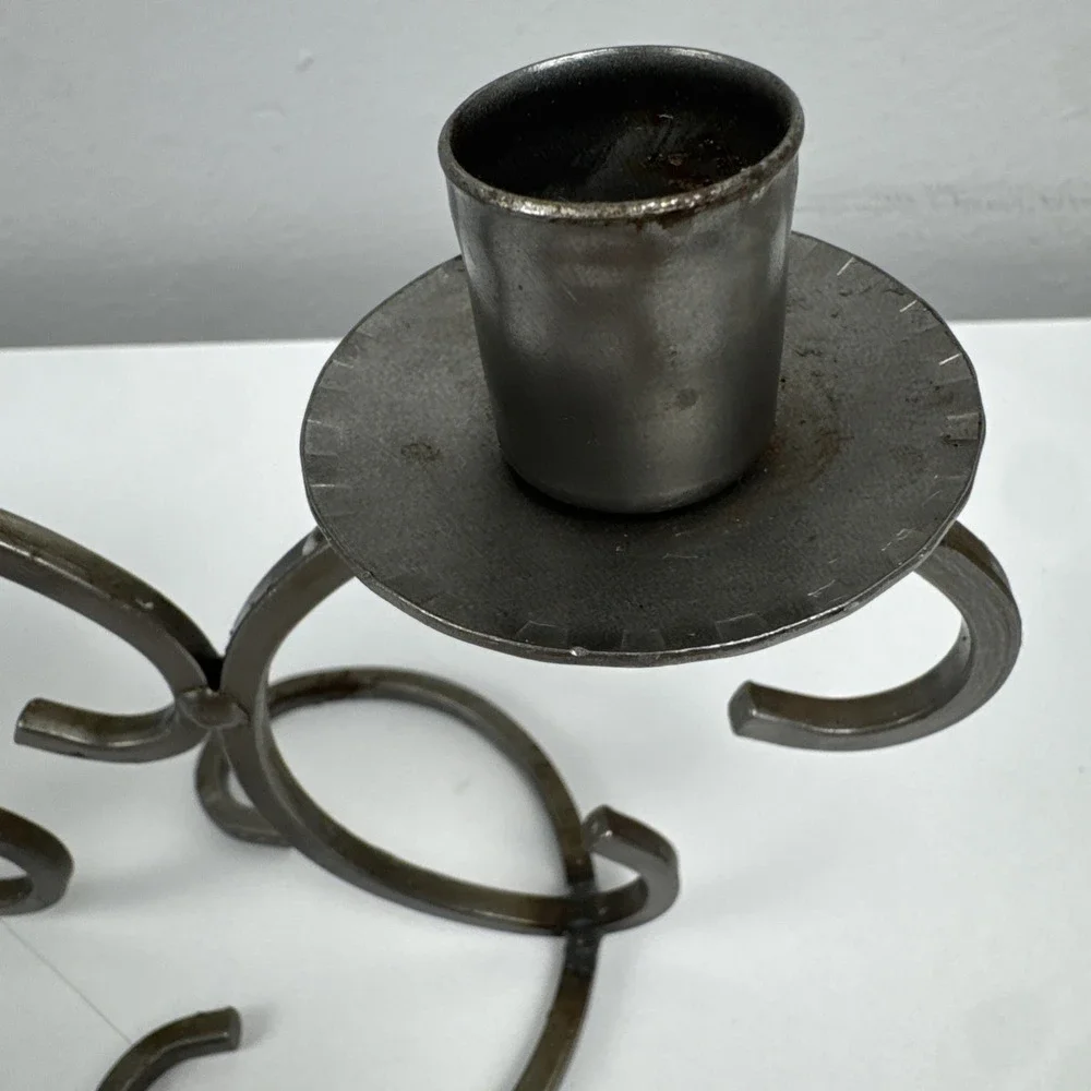 Vtg 80s Dalagruppen Sweden Wrought Iron 4 Taper Candle‎ Holder Scandinavian